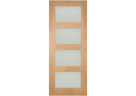 813x2032x35mm (32") Coventry Glazed Oak Shaker - Frosted Glass Door