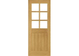 686x1981x35mm (27") Ely Glazed Oak - Prefinished Door