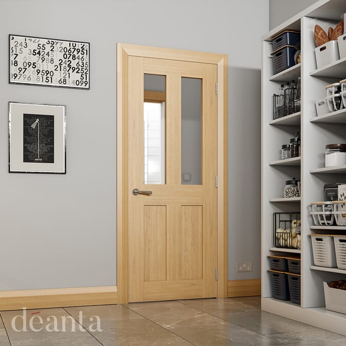 1981 x 686 x 35mm (27") Eton Oak Glazed  Internal Door