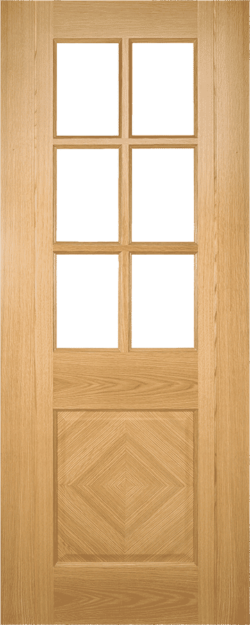 838x1981x35mm (33") Kensington Glazed Oak Prefinished Door