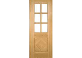 610x1981x35mm (24") Kensington Glazed Oak Prefinished Door