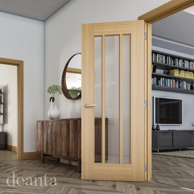 2040 x 826 x 40mm Norwich Glazed Oak  Internal Door