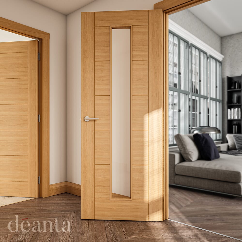 1981 x 838 x 44mm (33") Seville Oak Glazed - Prefinished FD30 Fire Door