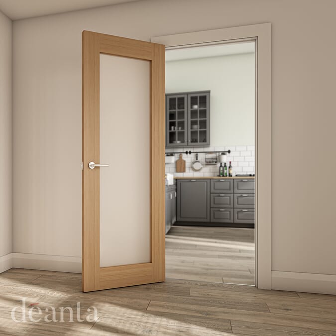 1981 x 838 x 35mm (33") Walden Oak Glazed - Frosted  Internal Door