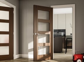 Coventry Prefinished Walnut Doors With Clear Glass