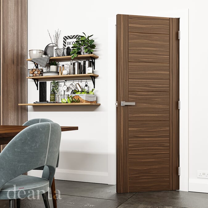 2040 x 726 x 44mm Seville Walnut  FD30 Fire Door