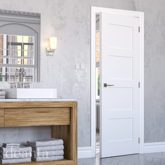 2040 x 626 x 40mm Coventry White 4 Panel Shaker  Internal Door