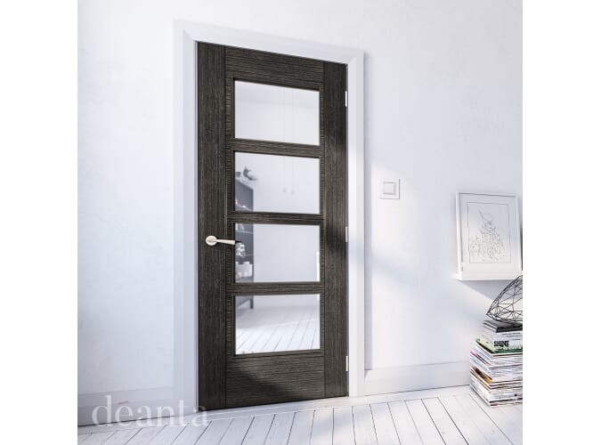 Montreal Dark Grey Ash Glazed - Prefinished Internal Doors