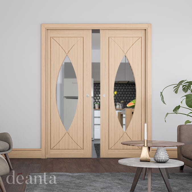 1981 x 762 x 35mm (30") Amalfi Oak Glazed - Prefinished  Internal Door