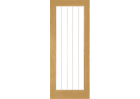 1981mm x 686mm x 35mm (27") Ely Oak 1L (Full) - Clear Glazed Internal Door