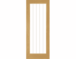 Ely Oak (1L Full) - Clear Glazed Internal Doors