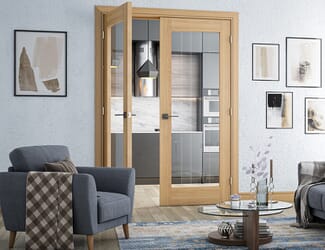 Ely Oak (1L Full) Prefinished - Clear Glazed Internal Doors