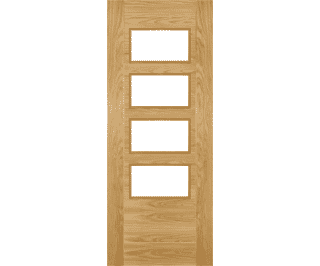 Seville Oak 4L Square Glazed - Prefinished Internal Doors