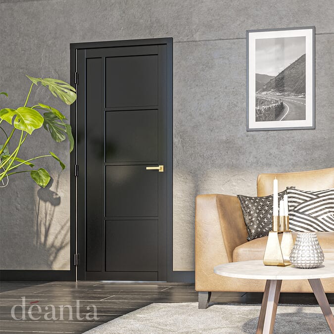 2040 x 826 x 40mm Brixton Black Prefinished  Internal Door