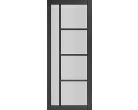 Brixton Black Prefinished - Clear Glass Internal Doors