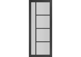 2040mm x 826mm x 40mm  Brixton Black Prefinished - Clear Glass Internal Door