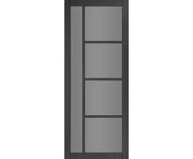 Brixton Black Prefinished - Smoked Glass Internal Doors