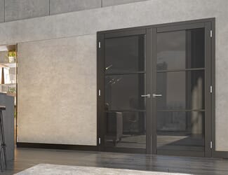 Camden Black Prefinished - Smoked Glass Internal Doors