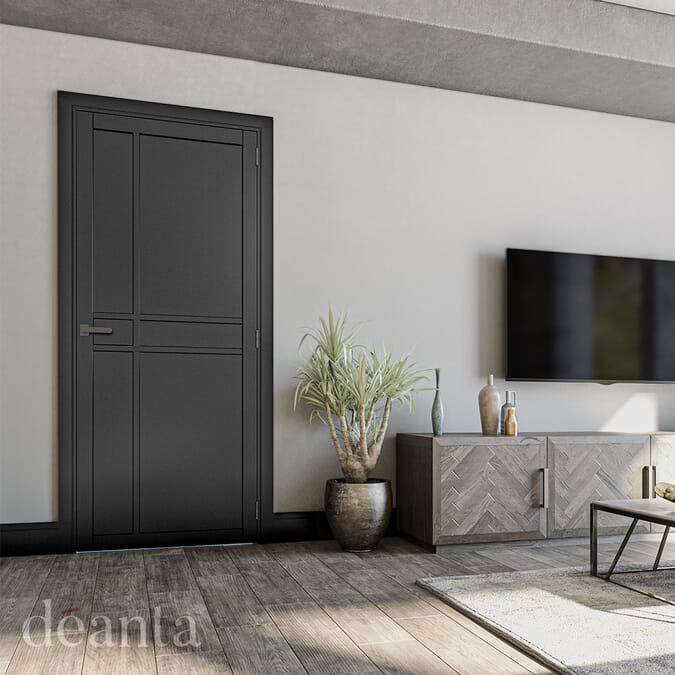 2040 x 726 x 40mm Dalston Black Prefinished  Internal Door