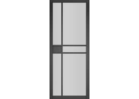 1981mm x 686mm x 35mm (27") Dalston Black Prefinished - Clear Glass Internal Door