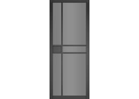 1981mm x 686mm x 35mm (27") Dalston Black Prefinished - Smoked Glass Internal Door