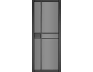 Dalston Black Prefinished - Smoked Glass Internal Doors
