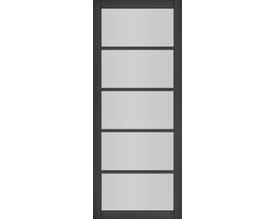 Shoreditch Black Prefinished - Clear Glass Internal Doors
