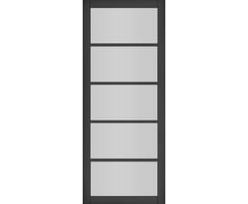 Shoreditch Black Prefinished - Clear Glass Internal Doors