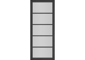 1981mm x 610mm x 35mm (24") Shoreditch Black Prefinished - Clear Glass Internal Door