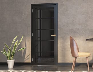 Shoreditch Black Prefinished - Smoked Glass Internal Doors