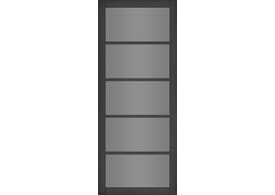 1981mm x 610mm x 35mm (24") Shoreditch Black Prefinished - Smoked Glass Internal Door
