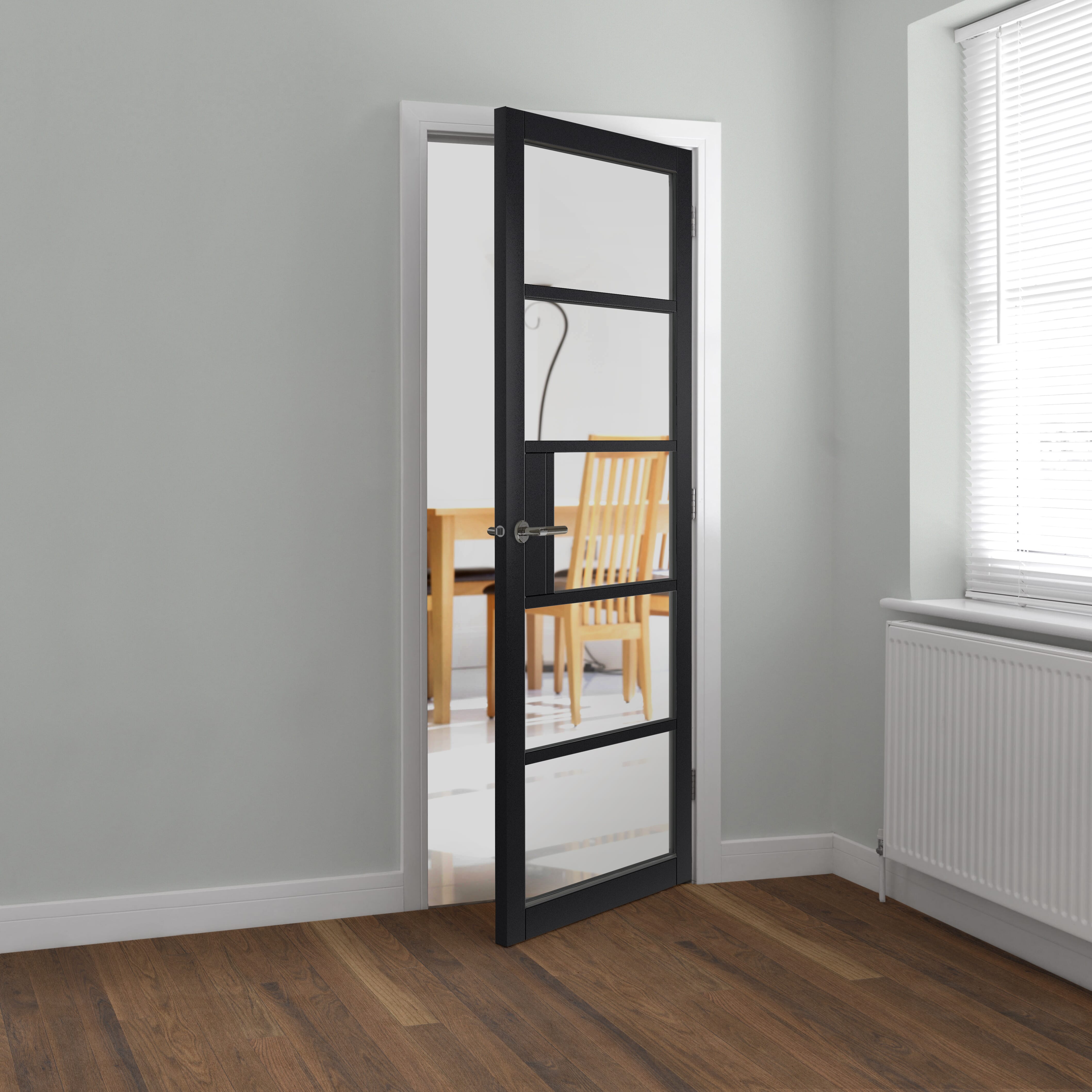 Metro Black Clear Glazed Internal Doors Black Internal Doors