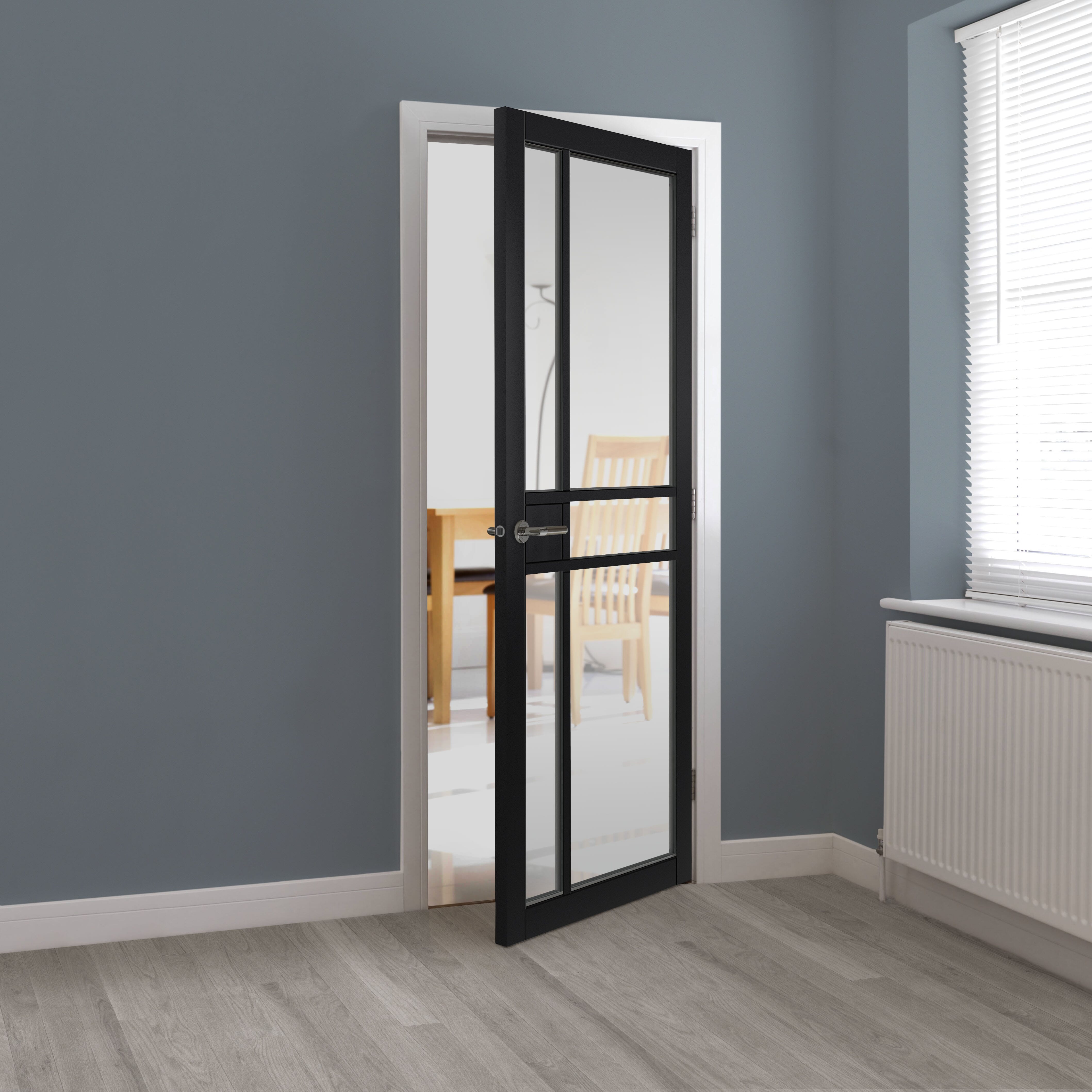 City Black Clear Glazed Internal Doors