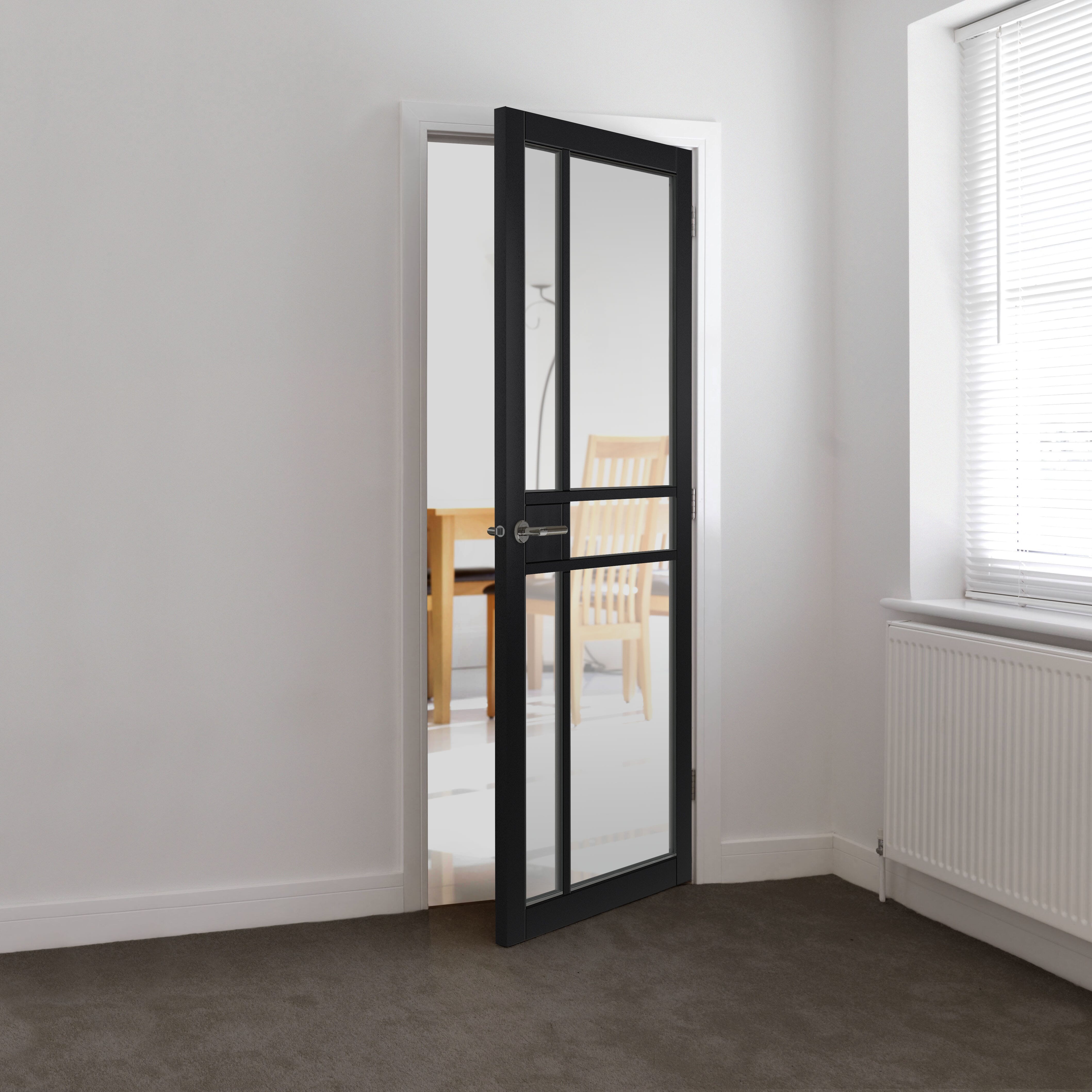 City Black Clear Glazed Internal Doors