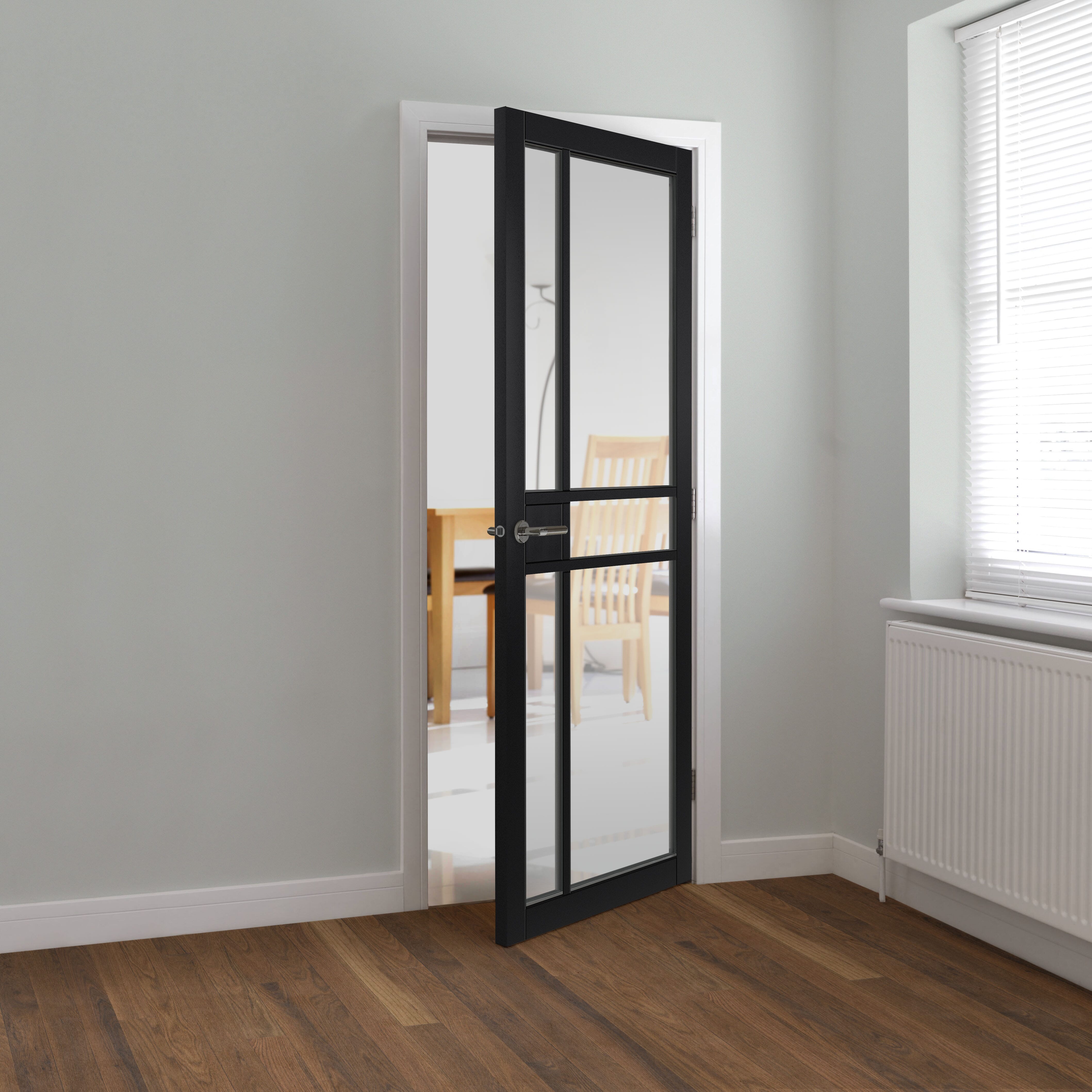 City Black Clear Glazed Internal Doors