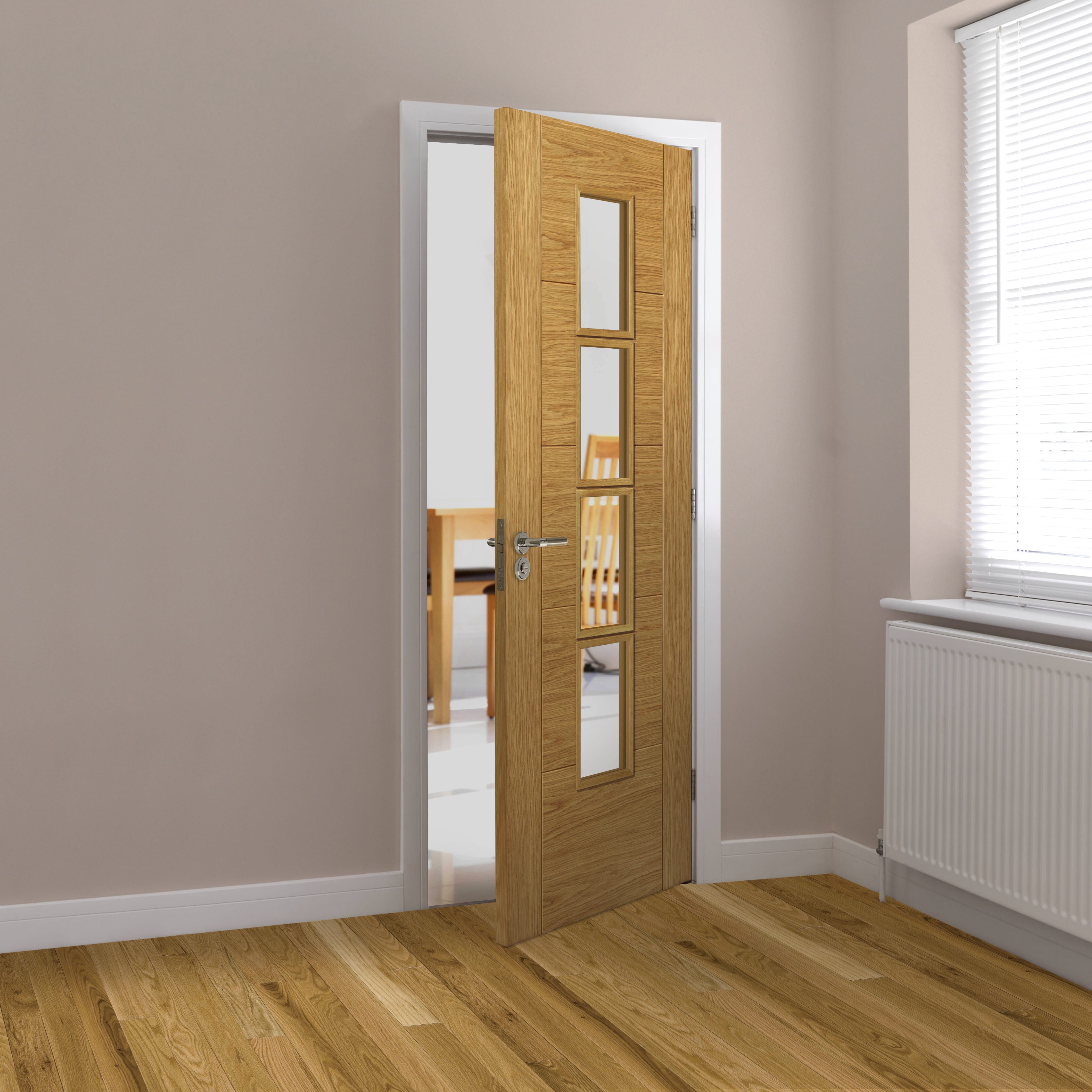 1981mm x 610mm x 35mm (24") Oak Bela Glazed - Prefinished Door