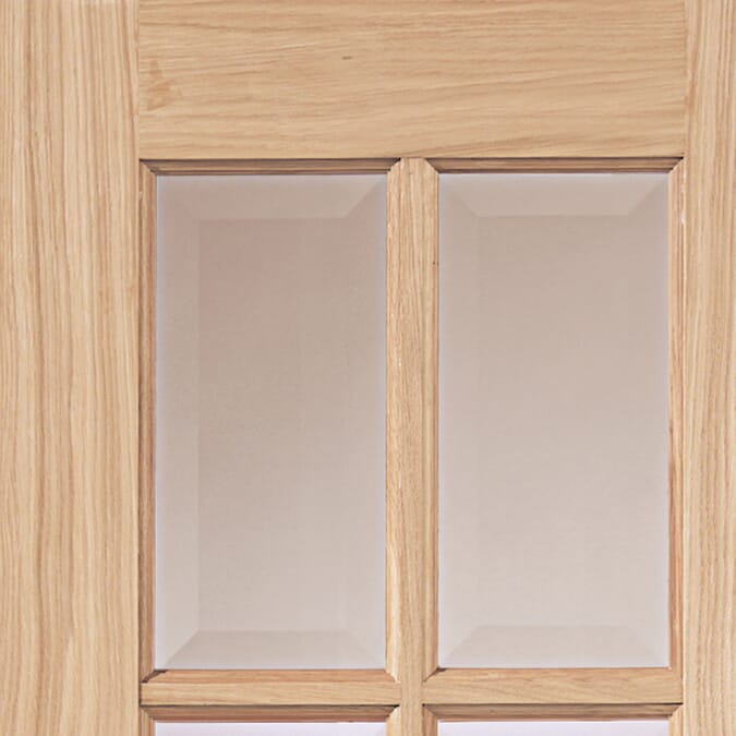 1981 x 1524 x 35mm (60") Oak Dove Rebated Pair Glazed  Internal Door