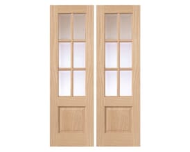 Oak Dove Rebated Pair Glazed Internal Doors
