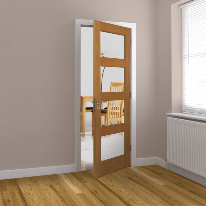 2040 x 826 x 40mm Oak Nevis Glazed Internal Door