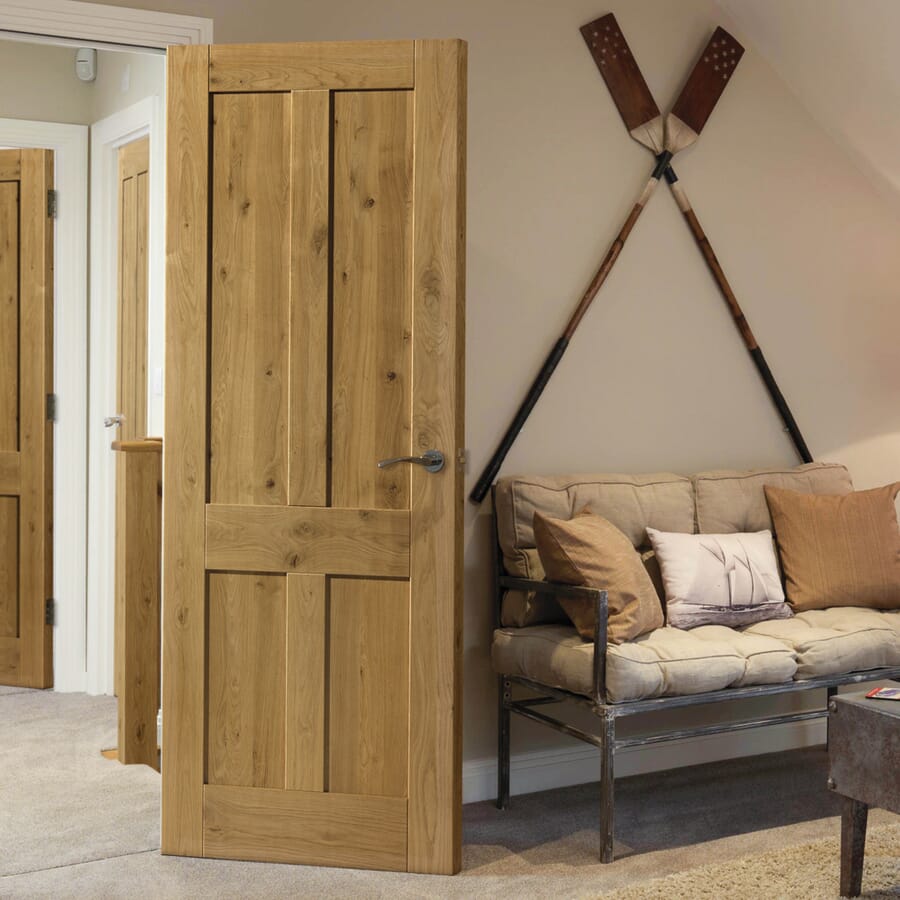 Rustic Oak 4 Panel – Prefinished Door