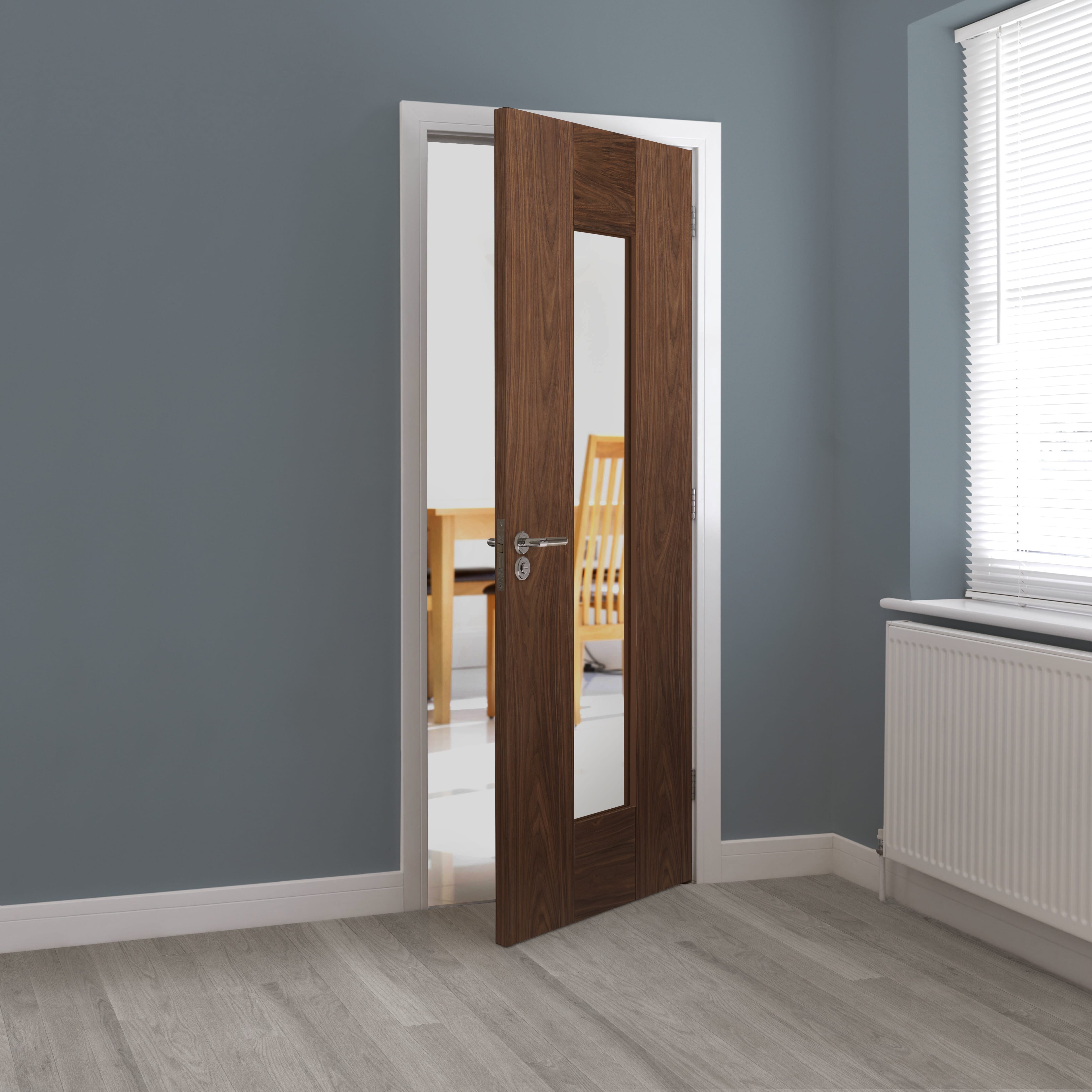1981mm x 686mm x 35mm (27") Axis Walnut Glazed - Prefinished Door