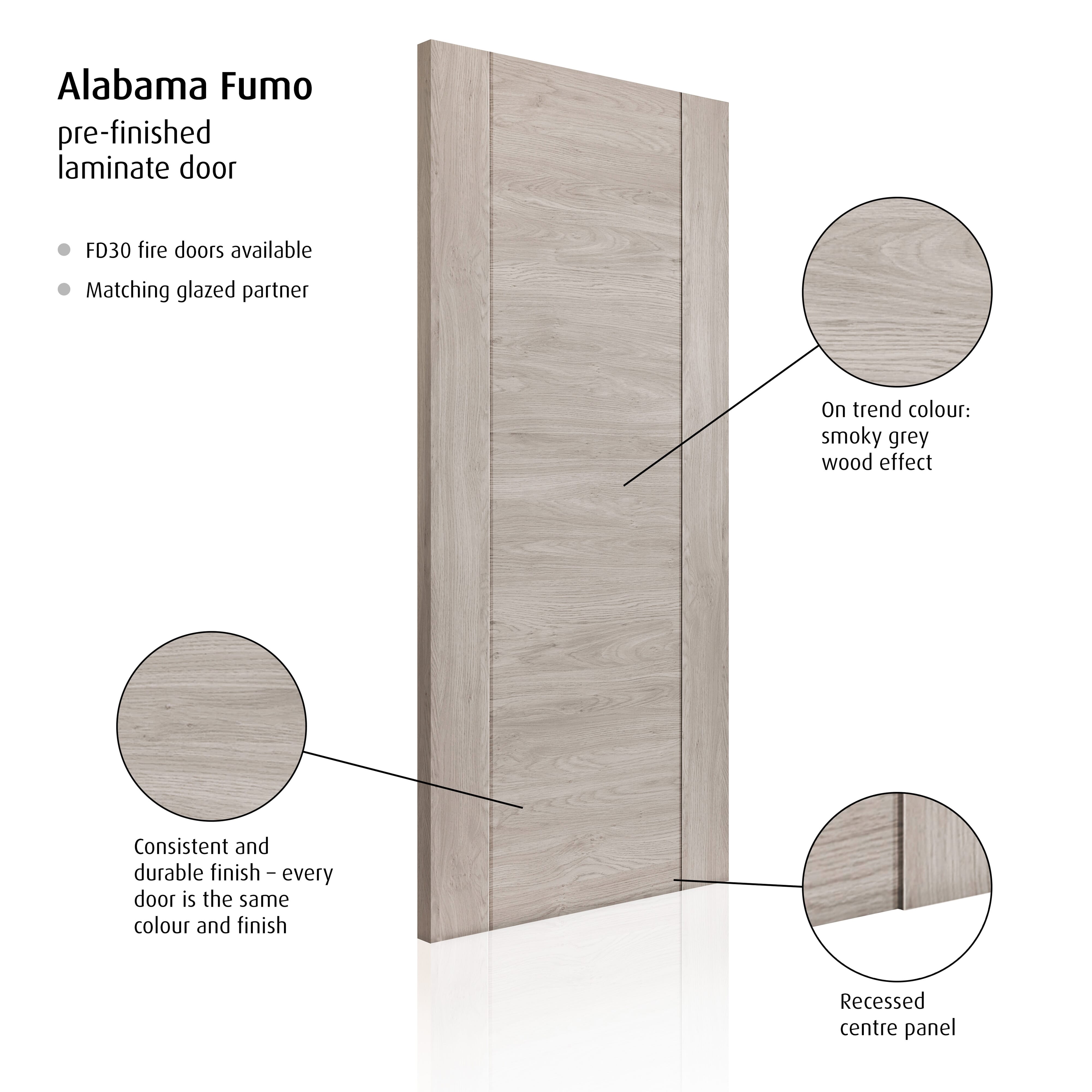 1981mm x 686mm x 44mm (27") FD30 Alabama Fumo Door