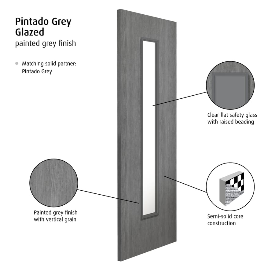 Pintado Grey Glazed Door