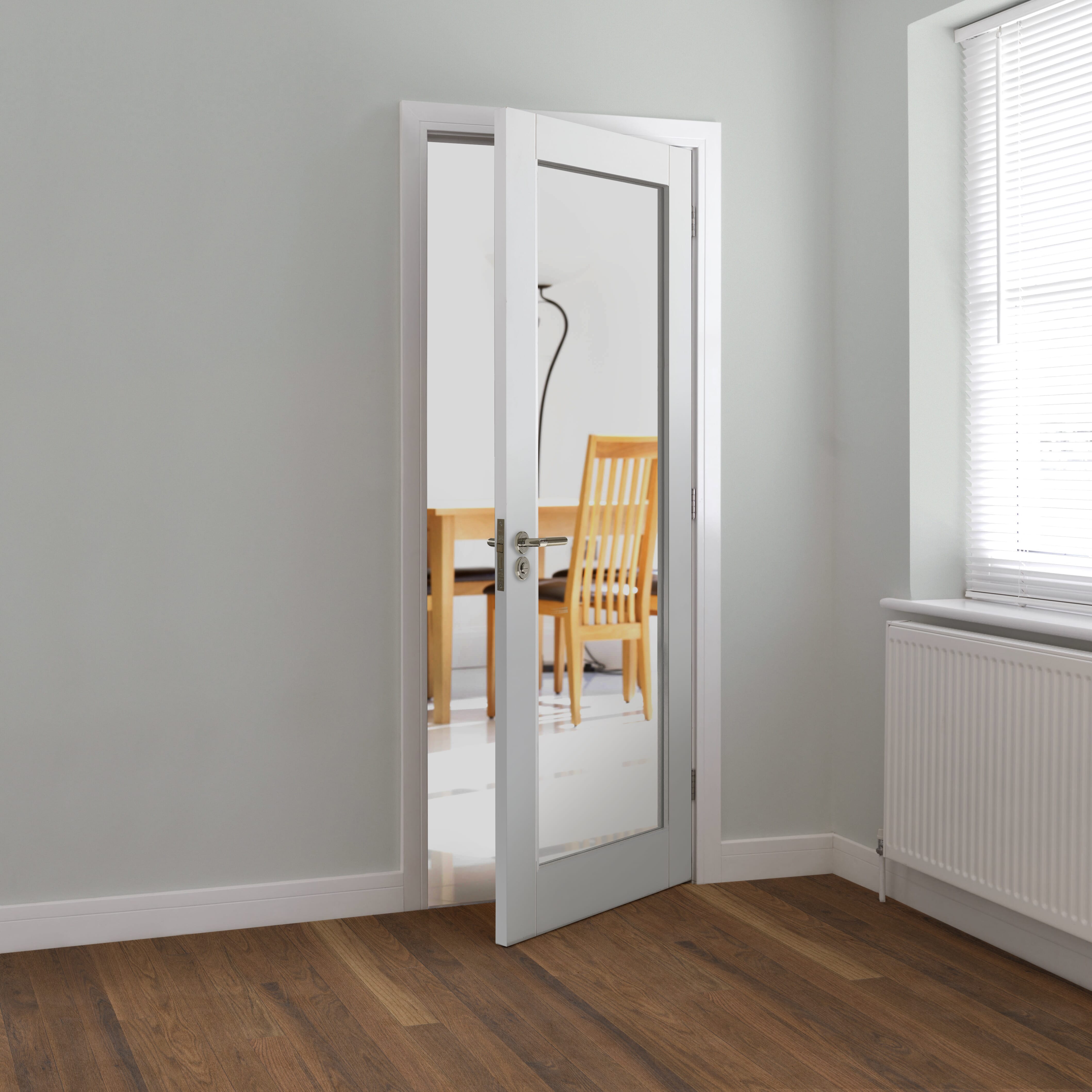 1981mm x 838mm x 35mm (33") White Tobago Glazed Door