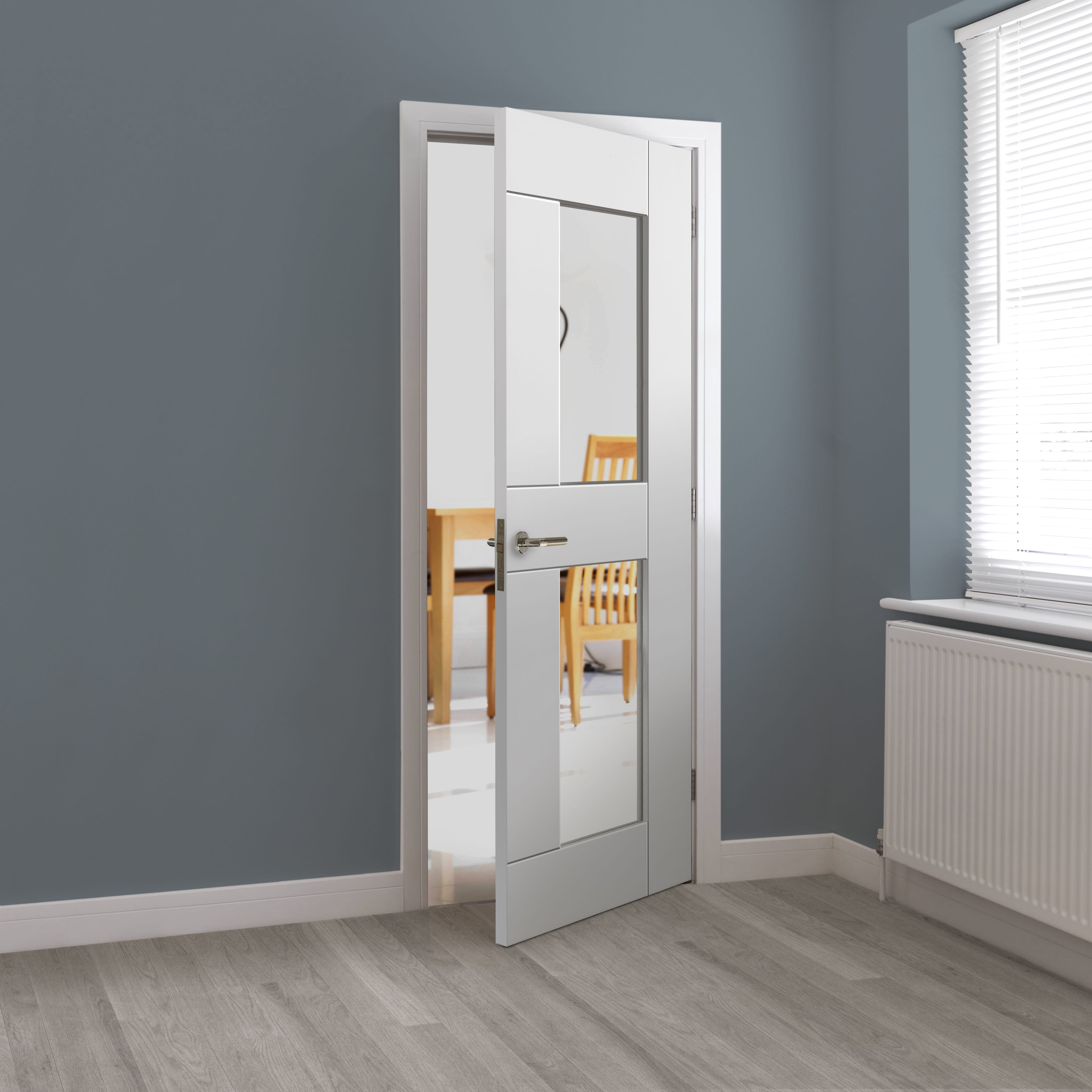 1981mm x 762mm x 35mm (30") White Eccentro Glazed Door