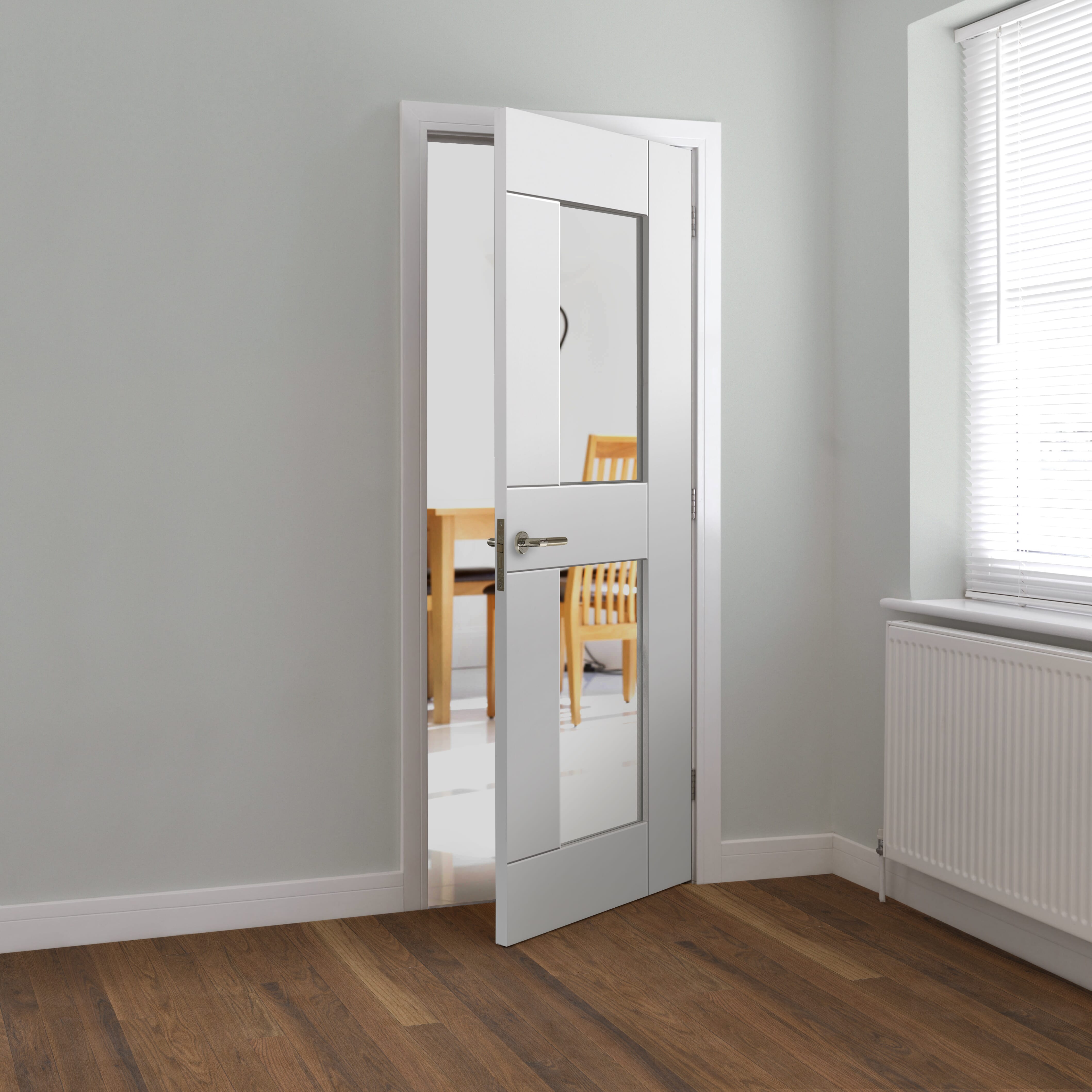 1981mm x 762mm x 35mm (30") White Eccentro Glazed Door