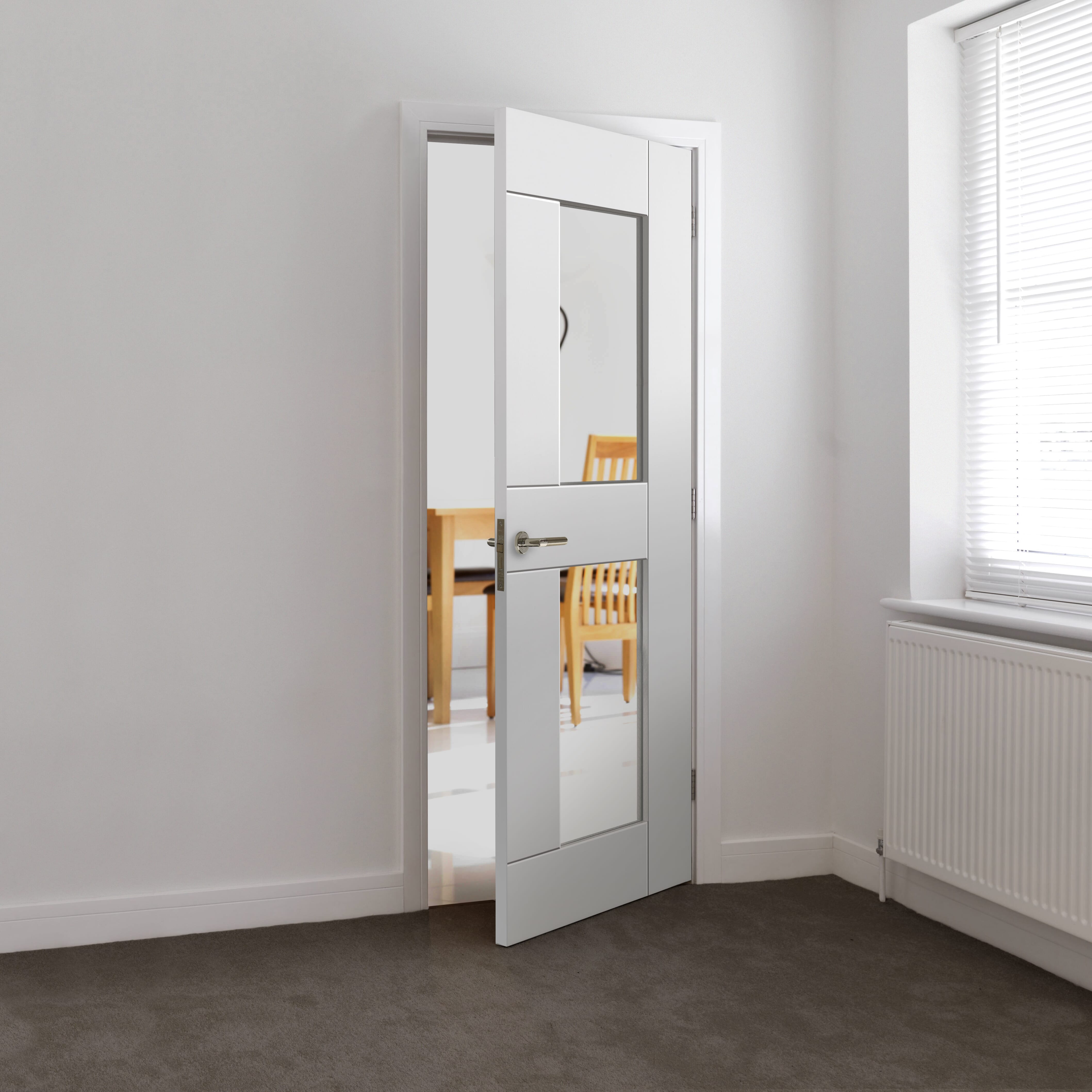 1981mm x 762mm x 35mm (30") White Eccentro Glazed Door