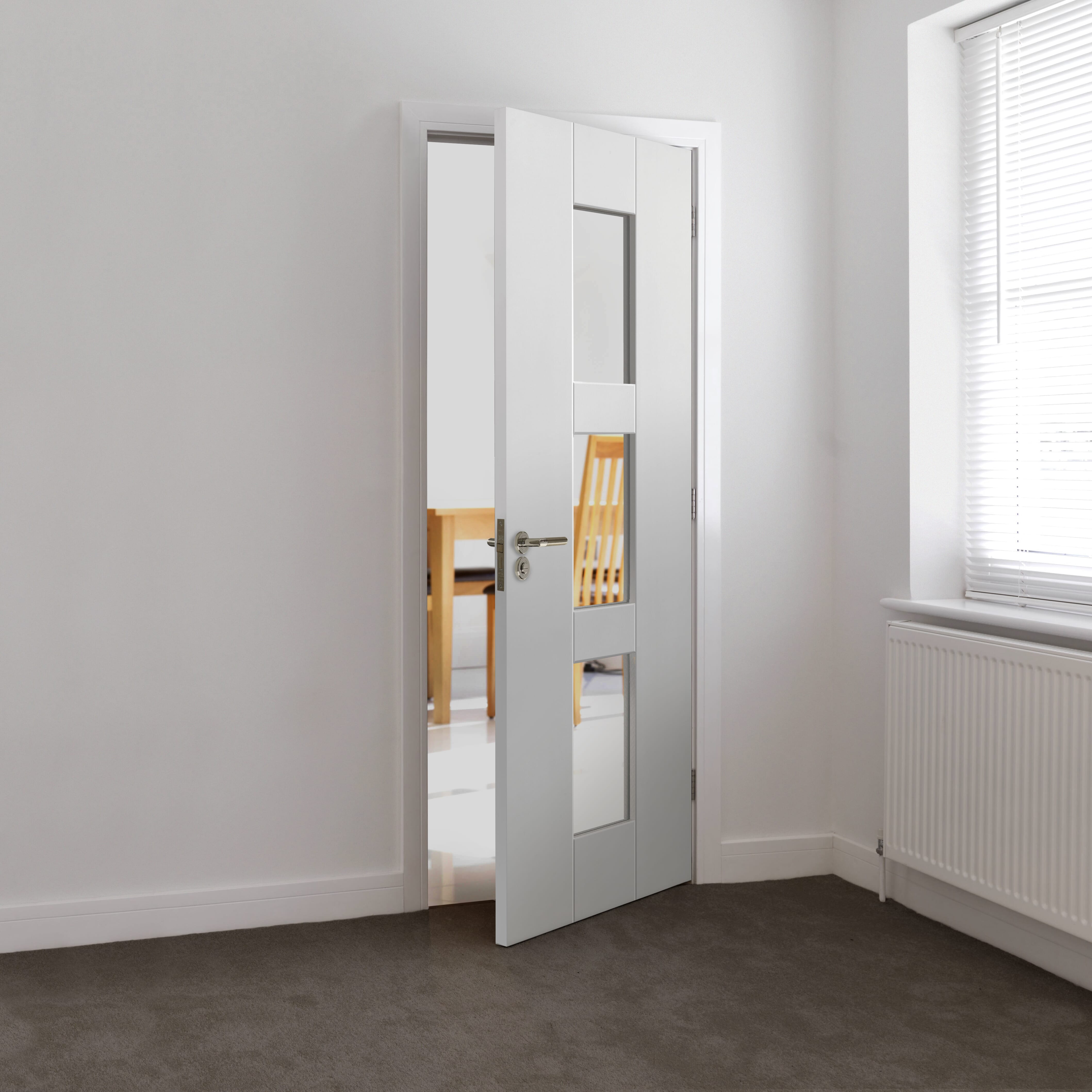 1981mm x 762mm x 35mm (30") White Geo Glazed Door