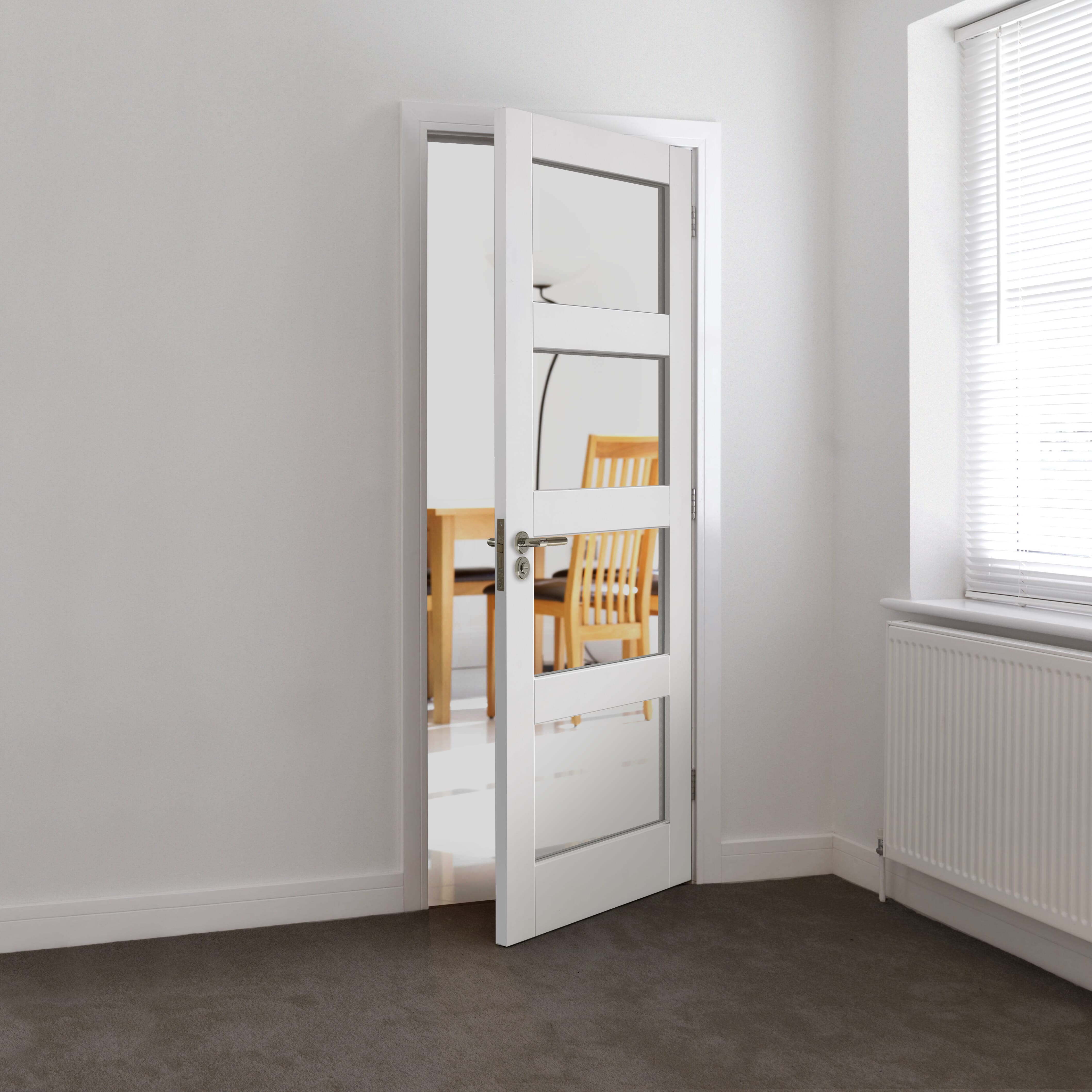 1981mm x 838mm x 35mm (33") White Cayman Glazed  Door
