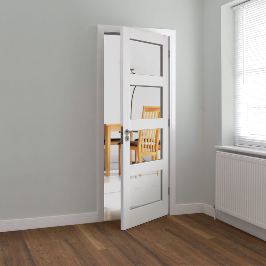 White Cayman Glazed Door